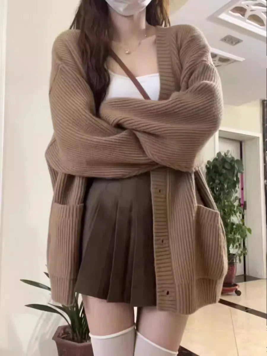 Editvera Knitted Cardigan with Sculpted Cozy Detail