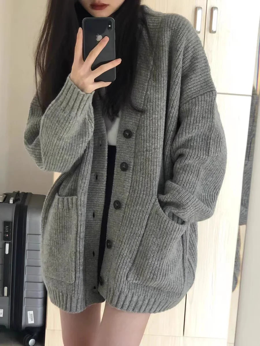 Editvera Knitted Cardigan with Sculpted Cozy Detail